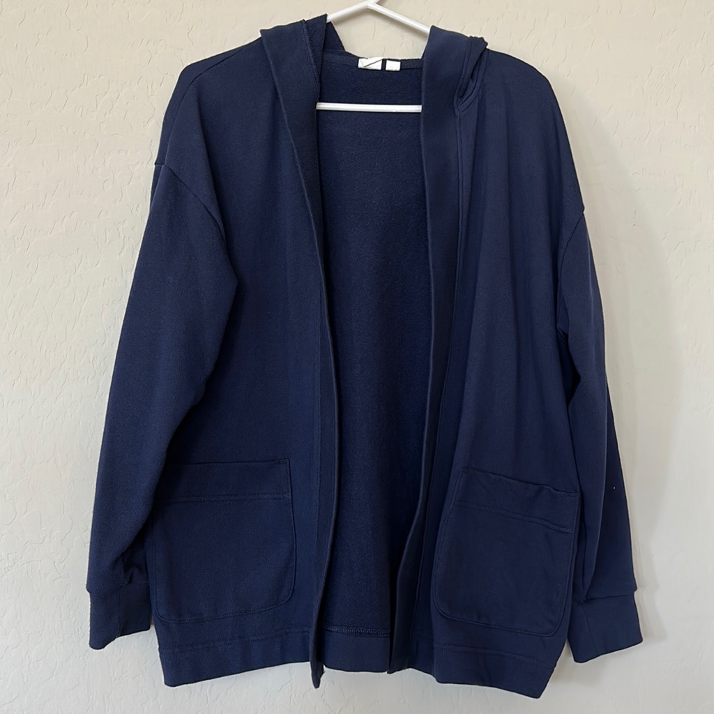 Gap Navy Cardigan Style Hooded Sweatshirt Size S